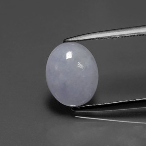 2,00 ctw natürlicher blauer Jadeit, Oval Schliff, Lichtdurchlässig