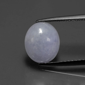 2,72 ctw natürlicher blauer Jadeit, Oval Schliff, Lichtdurchlässig