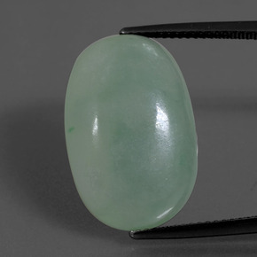 18,38 ctw natürlicher grüner Jadeit, Oval Schliff, Lichtdurchlässig