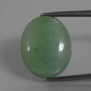 21,62 ctw natürlicher grüner Jadeit, Oval Schliff, Lichtundurchlässig