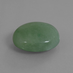 21,62 ctw natürlicher grüner Jadeit, Oval Schliff, Lichtundurchlässig