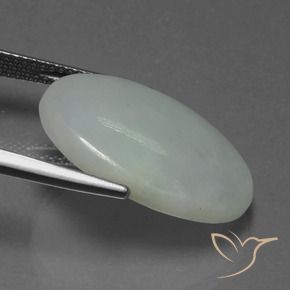 9,17 ctw natürlicher Mittelgrau Jadeit, Oval, Lichtdurchlässig