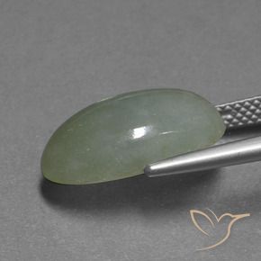 9,17 ctw natürlicher Warmes Grün Jadeit, Oval, Lichtdurchlässig