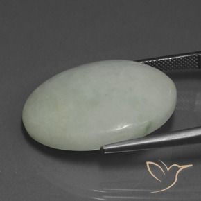 9,17 ctw natürlicher Mittelgrün Jadeit, Oval, Lichtdurchlässig