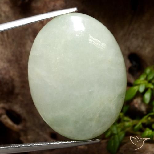 42.61ct Natürlicher Olivgrün Jadeit, Oval, Lichtdurchlässig