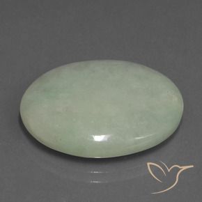 9,17 ctw natürlicher Grau Grün Jadeit, Oval, Lichtdurchlässig