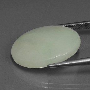 23,36 ctw natürlicher grüner Jadeit, Oval Schliff, Lichtdurchlässig