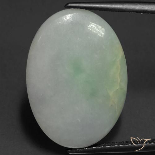 22.43ct Natürlicher Grau Grün Jadeit, Oval, Lichtdurchlässig
