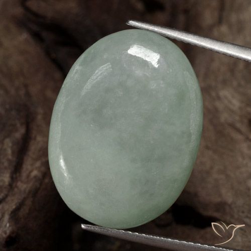 9,17 ctw natürlicher Graugrün Jadeit, Oval, Lichtdurchlässig