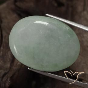 9,17 ctw natürlicher Graugrün Jadeit, Oval, Lichtdurchlässig