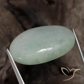 9,17 ctw natürlicher Graugrün Jadeit, Oval, Lichtdurchlässig