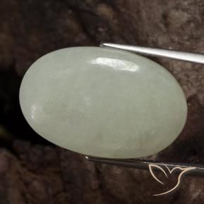 9,17 ctw natürlicher Graugelb-Grün Jadeit, Oval, Lichtdurchlässig