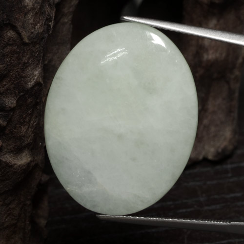 24,59 ctw natürlicher grüner Jadeit, Oval Schliff, Lichtdurchlässig
