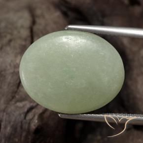 9,17 ctw natürlicher Olivgrün Jadeit, Oval, Lichtdurchlässig