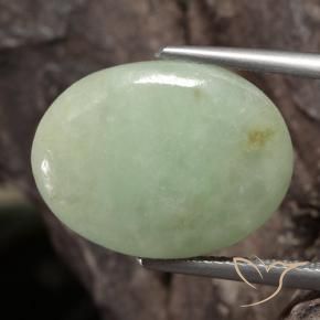 9,17 ctw natürlicher Grau Grün Jadeit, Oval, Lichtdurchlässig