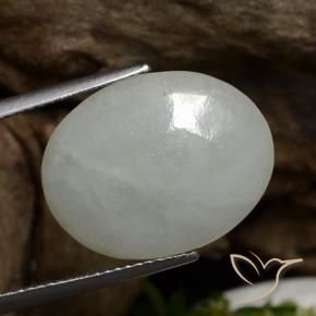 9,17 ctw natürlicher Mittelgrau Jadeit, Oval, Lichtdurchlässig