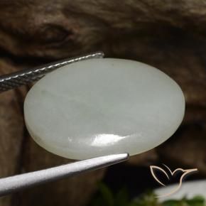 9,17 ctw natürlicher Mittelgrau Jadeit, Oval, Lichtdurchlässig