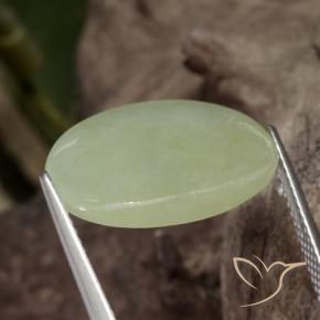 9,17 ctw natürlicher Mittelgrün Jadeit, Oval, Lichtdurchlässig