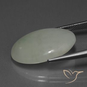 9,17 ctw natürlicher Mittelgrau Jadeit, Oval, Lichtdurchlässig