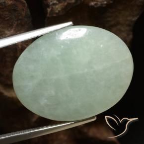 16,53 ctw natürlicher grüner Jadeit, Oval Schliff, Lichtdurchlässig