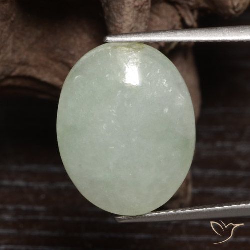 10.40ct Natürlicher hellgrün Jadeit, Oval, Lichtdurchlässig