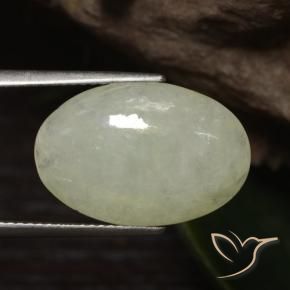 9,17 ctw natürlicher Graugelb-Grün Jadeit, Oval, Lichtdurchlässig