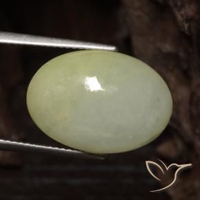9,17 ctw natürlicher Graugelb-Grün Jadeit, Oval, Lichtdurchlässig
