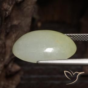 9,17 ctw natürlicher Graugelb-Grün Jadeit, Oval, Lichtdurchlässig