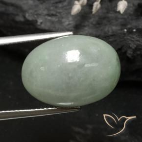 9,17 ctw natürlicher Moosiges Grün Jadeit, Oval, Lichtdurchlässig