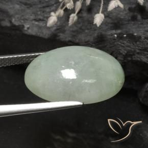 9,17 ctw natürlicher Moosiges Grün Jadeit, Oval, Lichtdurchlässig