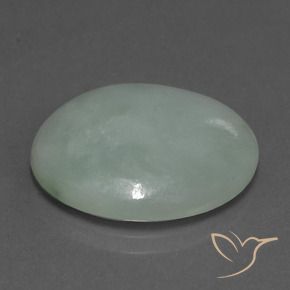 9,17 ctw natürlicher Moosiges Graugrün Jadeit, Oval, Lichtdurchlässig
