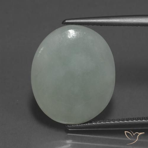 9,17 ctw natürlicher Mittelgrün Jadeit, Oval, Lichtdurchlässig