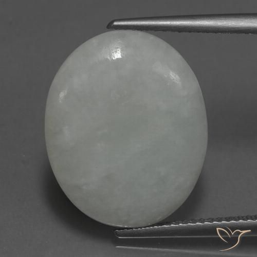 10.86ct Natürlicher Graugrün Jadeit, Oval, Lichtdurchlässig