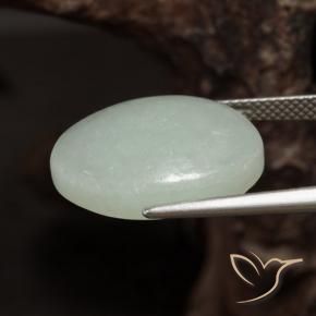 9,17 ctw natürlicher hellgrün Jadeit, Oval, Lichtdurchlässig
