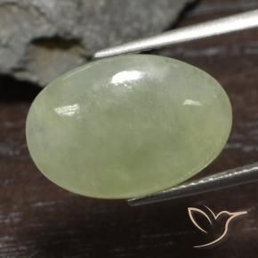 9,17 ctw natürlicher Olivgrün Jadeit, Oval, Lichtdurchlässig