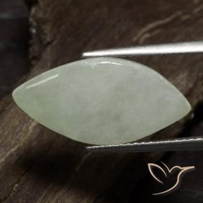 9,17 ctw natürlicher Grau Grün Jadeit, Marquise, Lichtdurchlässig