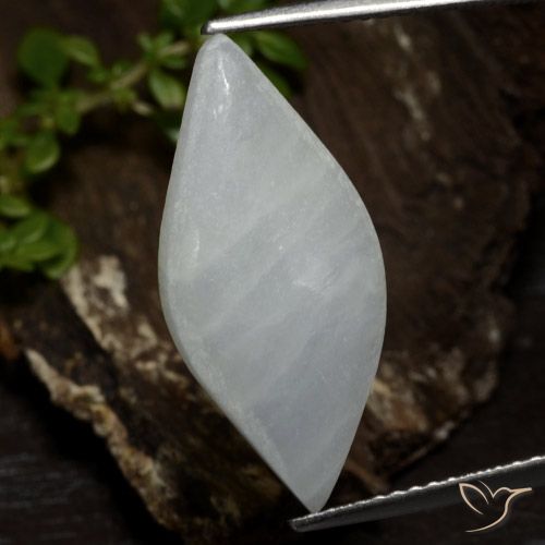6.74ct Natürlicher gräulich-weiß Jadeit, Marquise, Lichtdurchlässig