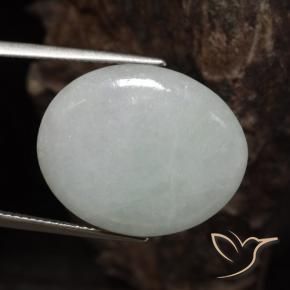 9,17 ctw natürlicher Graugrün Jadeit, Oval, Lichtdurchlässig