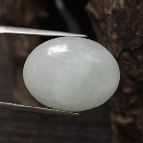 16,87 ctw natürlicher weißer Jadeit, Oval Schliff, Lichtdurchlässig