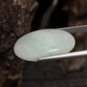 16,87 ctw natürlicher weißer Jadeit, Oval Schliff, Lichtdurchlässig
