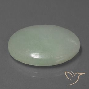 9,17 ctw natürlicher Grau Grün Jadeit, Oval, Lichtdurchlässig