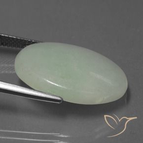 9,17 ctw natürlicher Grau Grün Jadeit, Oval, Lichtdurchlässig