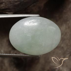 9,17 ctw natürlicher Graugrün Jadeit, Oval, Lichtdurchlässig