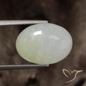9,17 ctw natürlicher Warmes Hellgrün Jadeit, Oval, Lichtdurchlässig