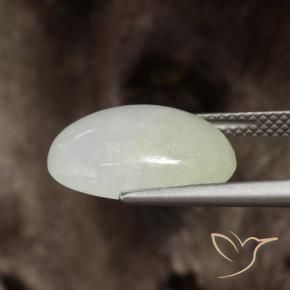 9,17 ctw natürlicher Warmes Hellgrün Jadeit, Oval, Lichtdurchlässig