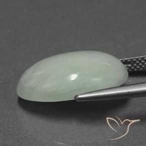 9,17 ctw natürlicher grün-weiß Jadeit, Oval, Lichtdurchlässig