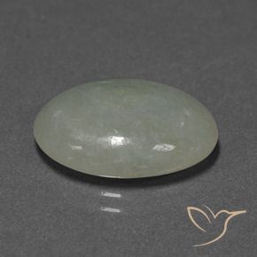 9,17 ctw natürlicher Grau Grün Jadeit, Oval, Lichtdurchlässig