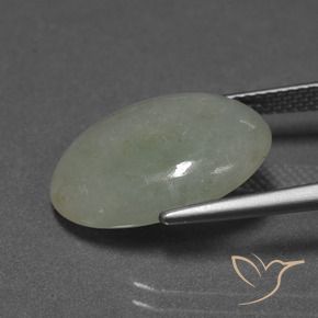 9,17 ctw natürlicher Grau Grün Jadeit, Oval, Lichtdurchlässig