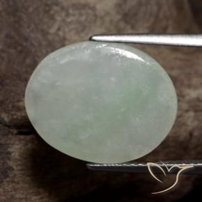 9,17 ctw natürlicher Grau Grün Jadeit, Oval, Lichtdurchlässig
