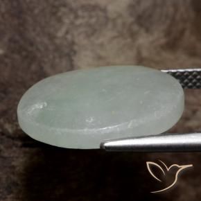 9,17 ctw natürlicher Grau Grün Jadeit, Oval, Lichtdurchlässig